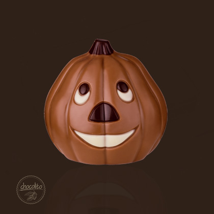 czekoladowa dynia, dynia z czekolady, czekoladowe upominki na Halloween, upominki na Halloween, prezenty na Halloween, prezenty dla dzieci, czekoladowe upominki
